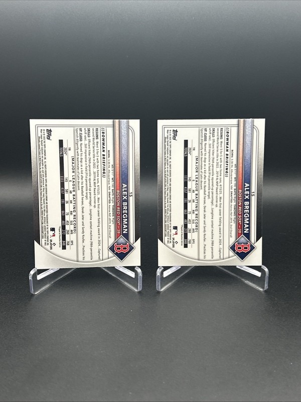 2025 Bowman Chrome Sapphire #15 Alex Bregman Gold /50 & Yellow /75 Red Sox gallery