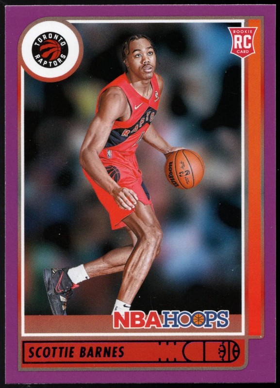 2021/22 Panini NBA Hoops SCOTTIE BARNES “PURPLE FOIL” RC Rookie Card #227