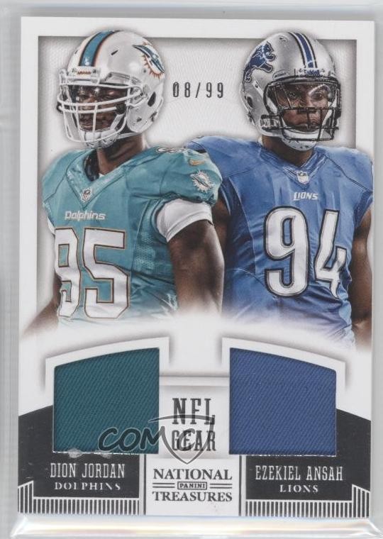 2013 Panini National Treasures 8/99 Dion Jordan Ezekiel Ansah #16 RC 6kg