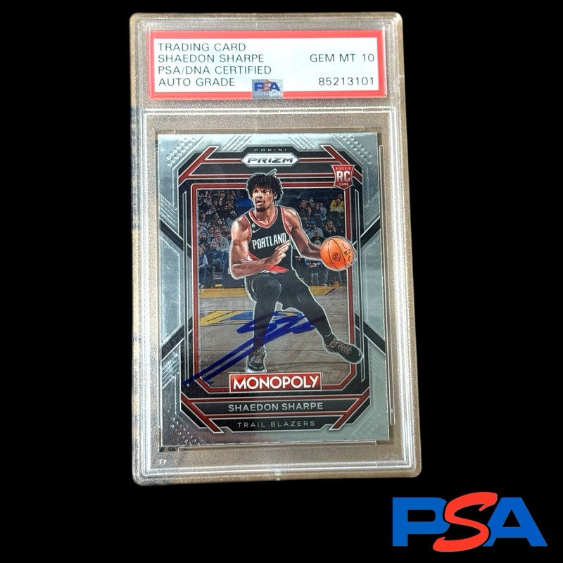 Shaedon Sharpe 2022-23 Panini Prizm Monopoly RC Auto PSA 10 Gem Mint Rookie