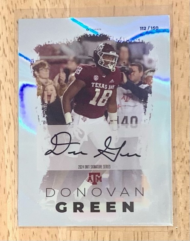 Donovan Green 2024 Onit Athlete Silver Auto 112/150 Texas AM Aggies Football
