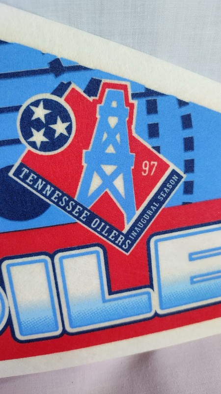 Houston Oilers/Tenn Titans NFL Football 1997 Pennant Banner Flag Vintage 30x11.5 gallery