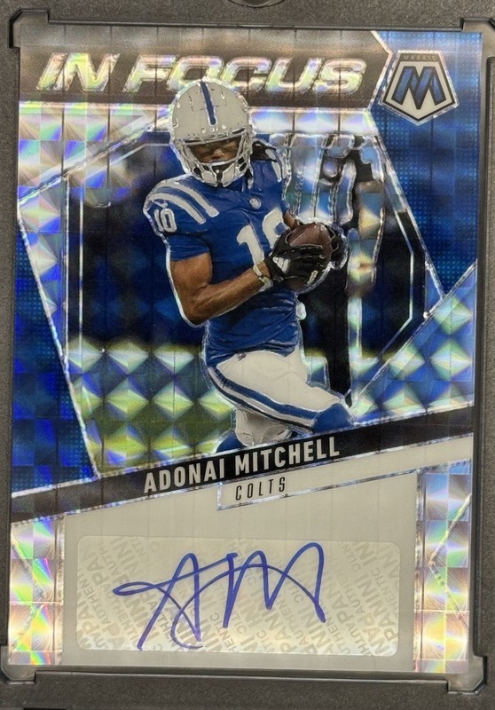 2025 Panini Mosaic In Focus Prizm Autograph Adonai Mitchell Colts #IFS-AML