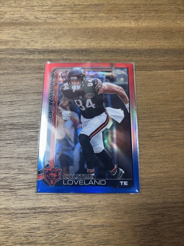 2025 Topps Chrome – Rookies Colston Loveland #345 Red White & Blue Refractor