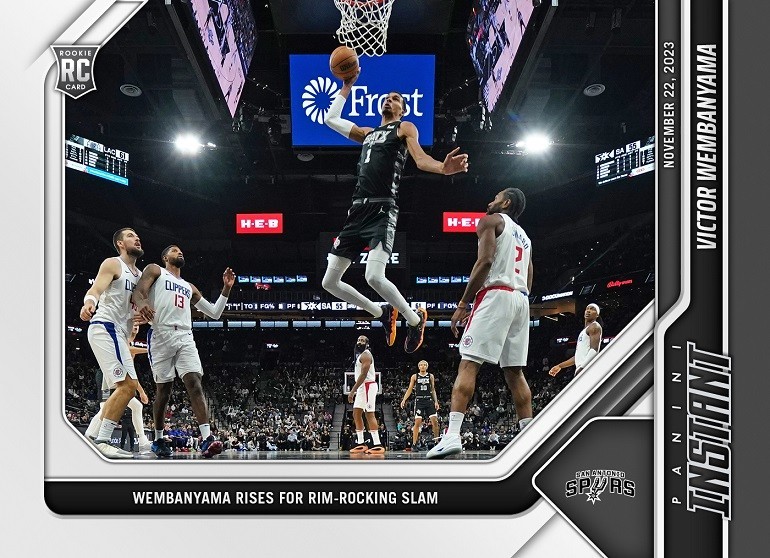 2023-24 PANINI INSTANT #98 VICTOR WEMBANYAMA RC RIM ROCKING SLAM