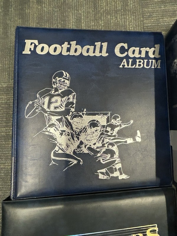 Football Card Album Binders- 5 AVAILABLE- 3” Blue Or Black- And 1 AVAIL 2” Brown