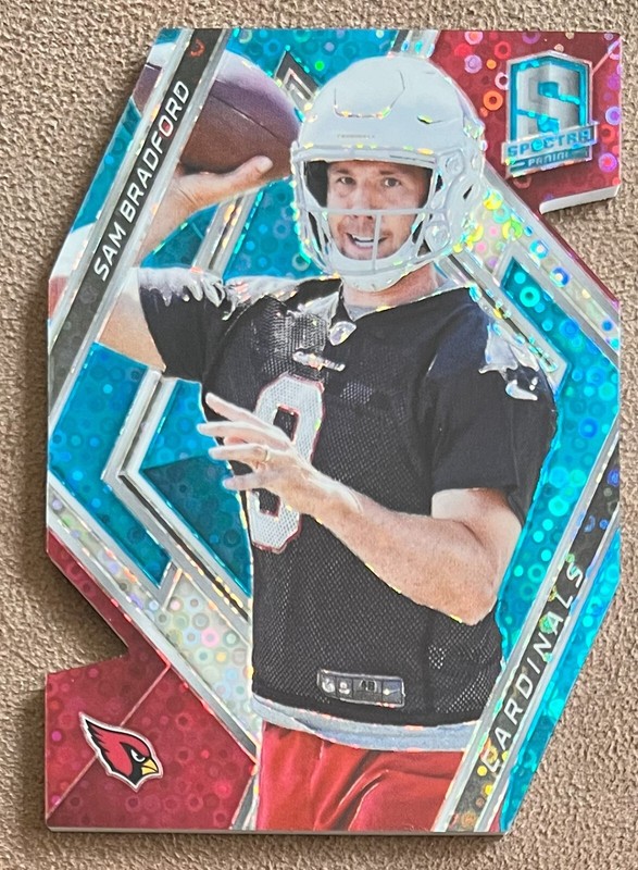 Sam Bradford 2018 Spectra Neon Blue Die-Cut #27 /35 Cardinals Numbered Parallel