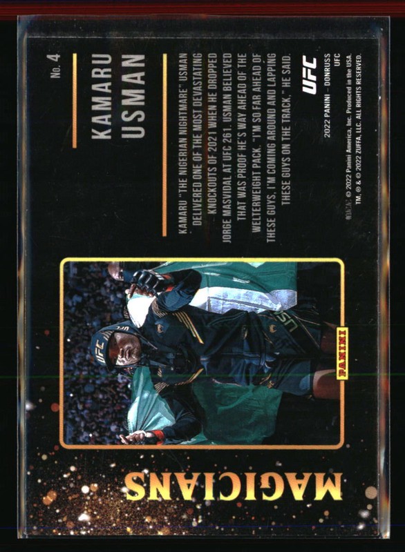 Kamaru Usman 2022 Donruss UFC #4 MMA Card None gallery