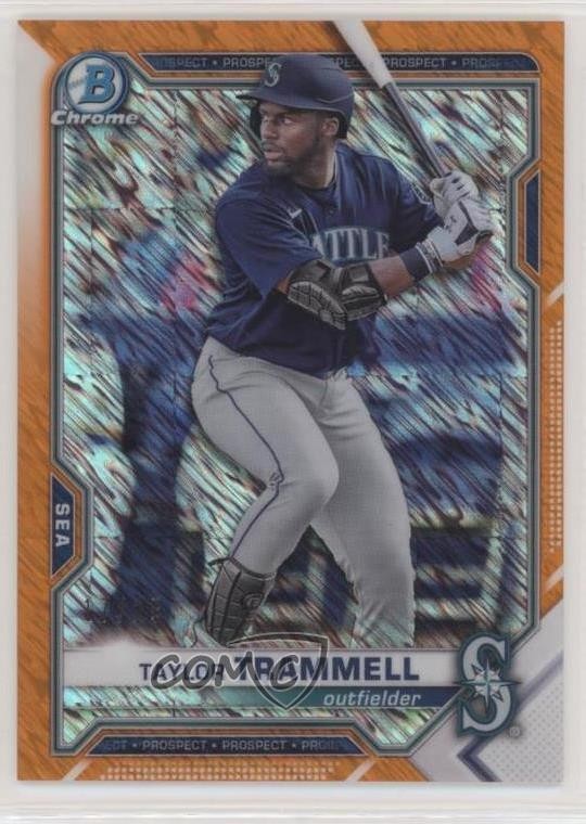 2021 Bowman Chrome Prospects Orange Shimmer Refractor /25 Taylor Trammell 0hz4