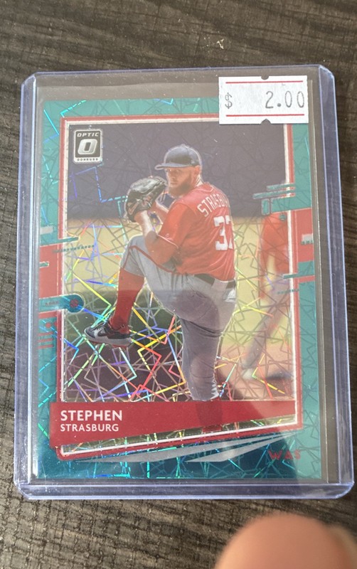 2020 Panini Donruss Optic – Stephen Strasburg #100 Teal Velocity Prizm /35