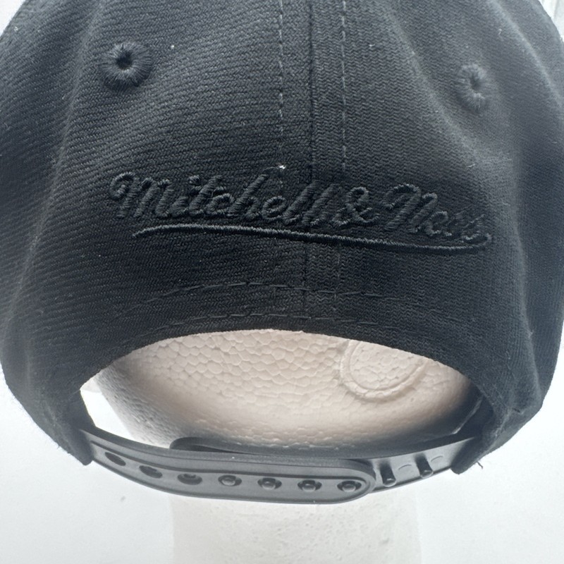 Texas Rangers Hat Cap Black On Black Adjustable MLB Snapback Mitchell & Ness gallery