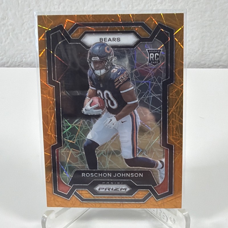 2023 Panini Prizm Football Roschon Johnson RC Orange Laser Prizm #314 NM Card