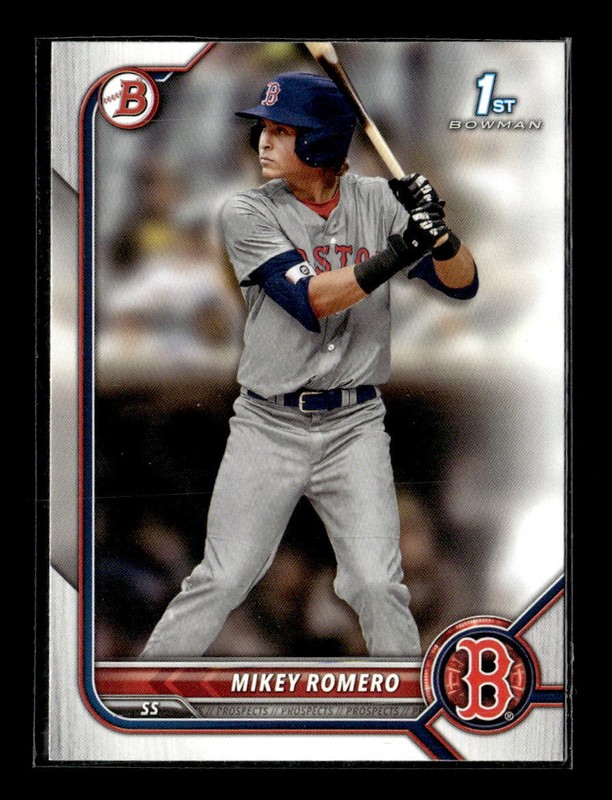 2022 Bowman Draft Paper Mikey Romero Boston Red Sox #BD-42 5 Card Lot