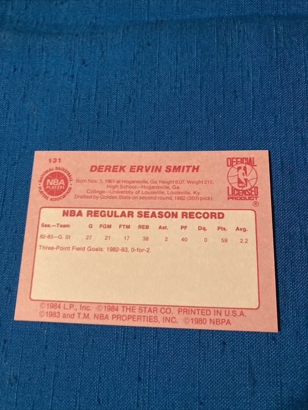 Vintage 1984 Star Co. Derek Smith #131 NBA Card gallery