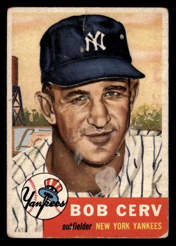 1953 Topps #210 Bob Cerv Rookie RC Low Grade Filler JX5555