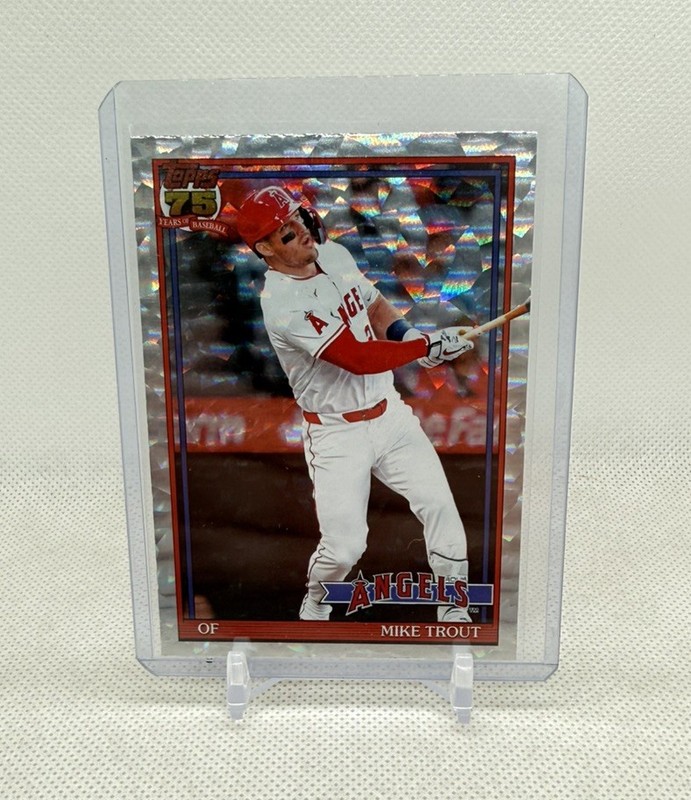 2026 Topps Series 1 #T91-1 Mike Trout 35th Anniversary silver Crackle 1991 75th