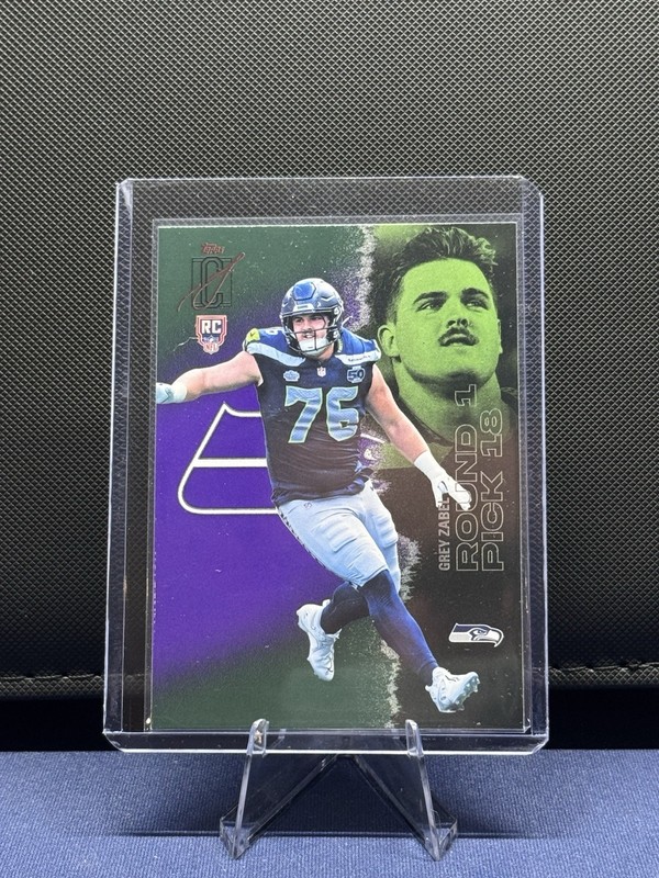 2025 Topps Signature Class – Green & Purple – RC Grey Zabel – Seahawks
