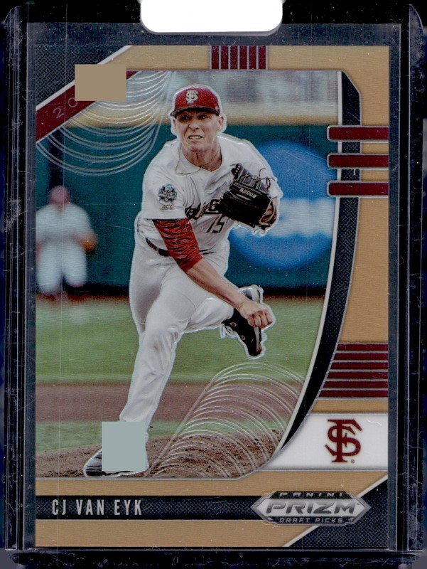 2020 Panini Prizm Draft Picks #PDP42 CJ Van Eyk Neon Orange Prizm #/50