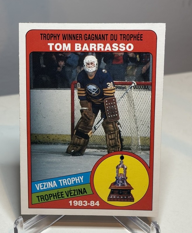 1984-85 O-Pee-Chee – Tom Barrasso 1983-84 Vezina Trophy RC Buffalo Sabres