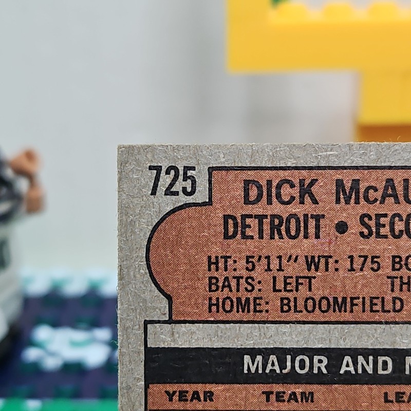 1972 Topps - High # Dick McAuliffe #725 Tigers *** gallery