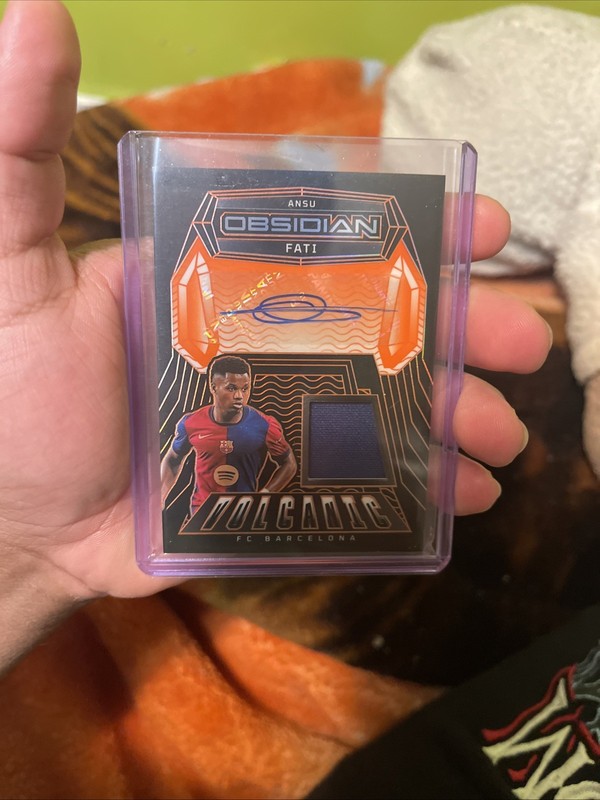 2024-25 Panini Obsidian – Ansu Fati Volcanic Material AUTO Orange 101/149