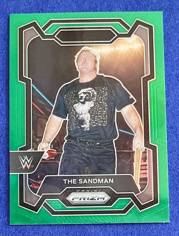 The Sandman 2024 Panini Prizm WWE GREEN PRIZM PARALLEL Card #105 ECW