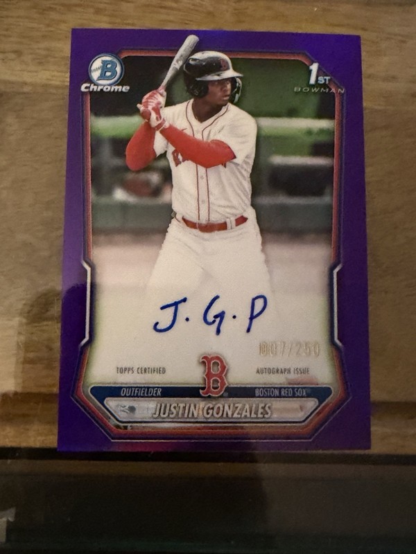 2026 Bowman Chrome- Justin Gonzales 1st Bowman Auto Purple /250 CPA-JG