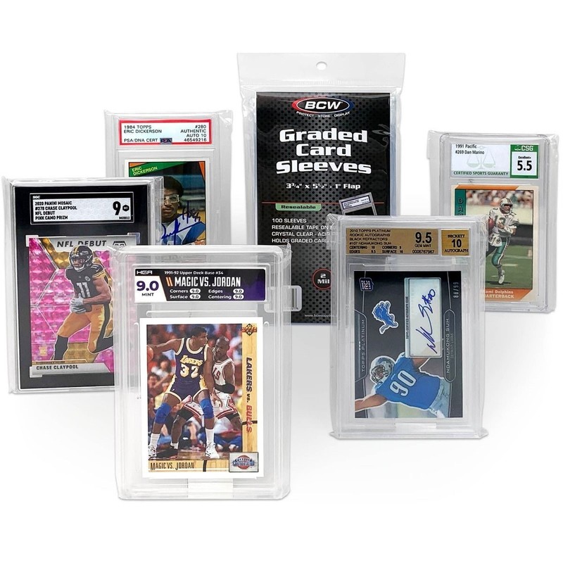 200 BCW Resealable Bags for Graded Cards GSA PSA Beckett BGS Coin Poly Sleeves gallery