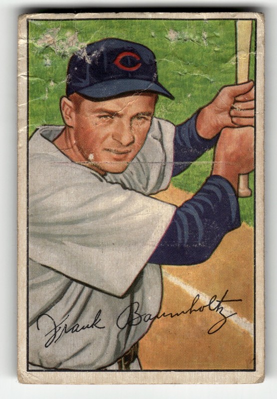 1952 Bowman Frank Baumholtz #195 Chicago Cubs LOW GRADE