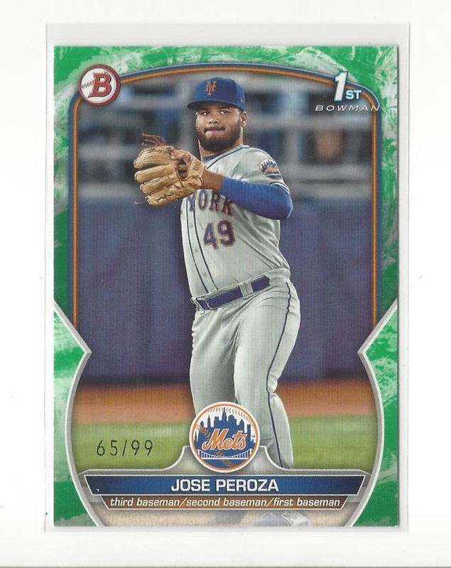 2023 Bowman Prospects Green Pattern #BP149 Jose Peroza Mets /99