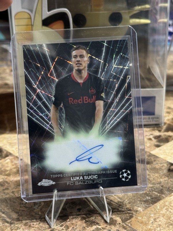 2023-24 Topps Chrome Luka Sucic Black Lazer Autograph Red Bull Salzburg BLA-LS