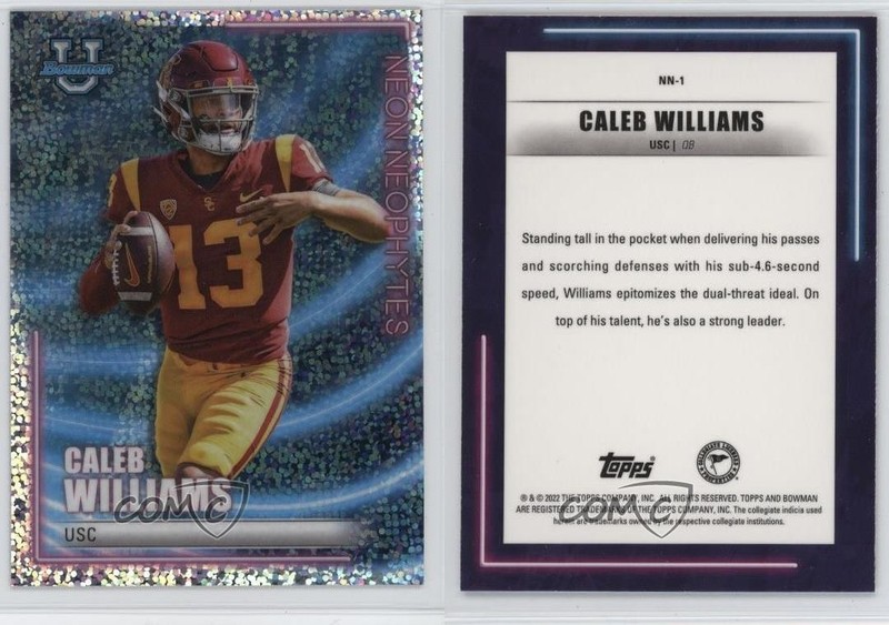2022-23 Bowman U Neon Neophytes Speckle Refractor Caleb Williams #NN-1 0jr6 gallery
