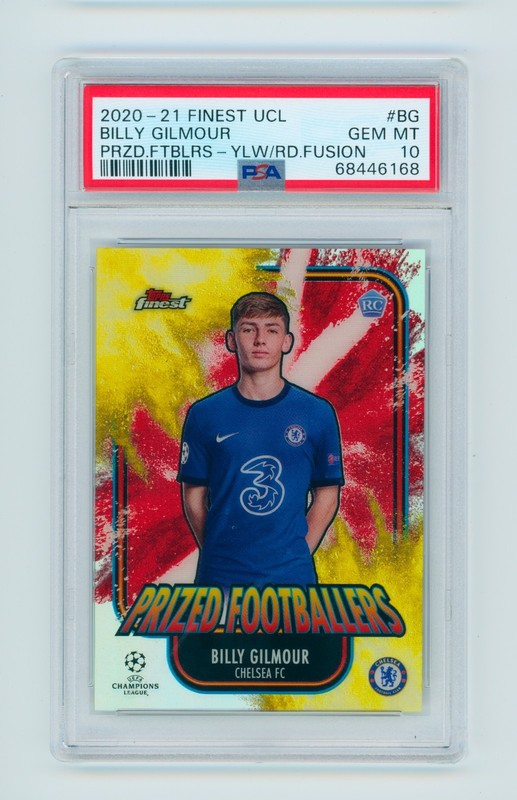 2020-21 Billy Gilmour Topps Finest Prized Footballers Fusion Rookie SSP PSA 10
