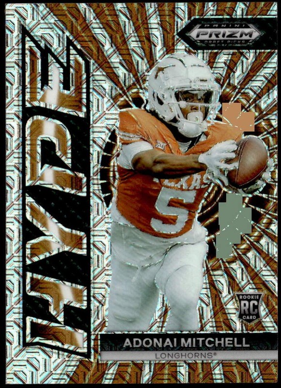 2024 Panini Prizm Draft Picks #HP-AM Adonai Mitchell Hype Mojo #/25 Rookie