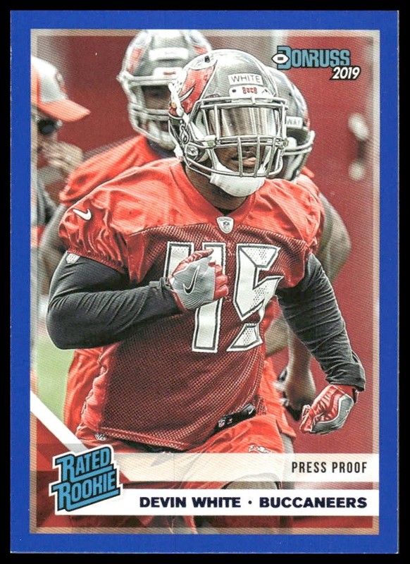 Devin White Rookie RC 2019 Donruss #342 Press Proof Blue Tampa Bay Buccaneers