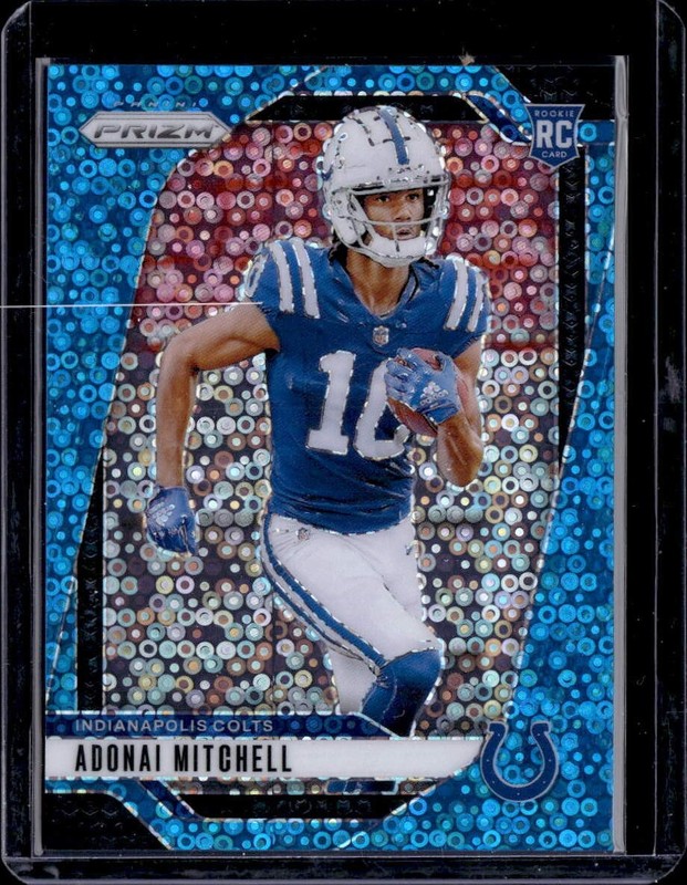 2024 Panini Prizm #303 Adonai Mitchell No Huddle Blue #/99