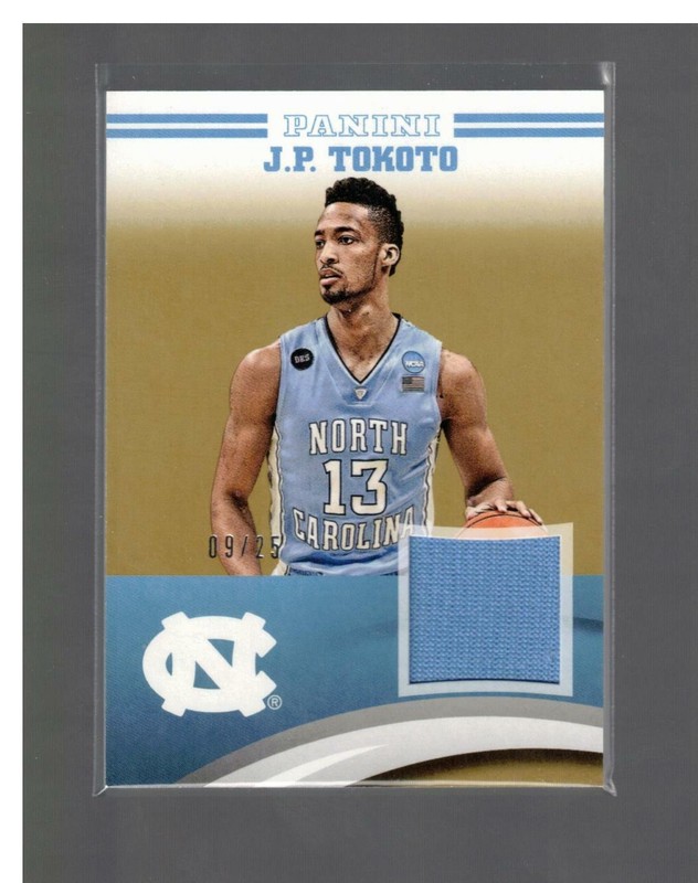 NORTH CAROLINA TAR HEELS 2016 PANINI J.P. TOKOTO GOLD JERSEY 09/25