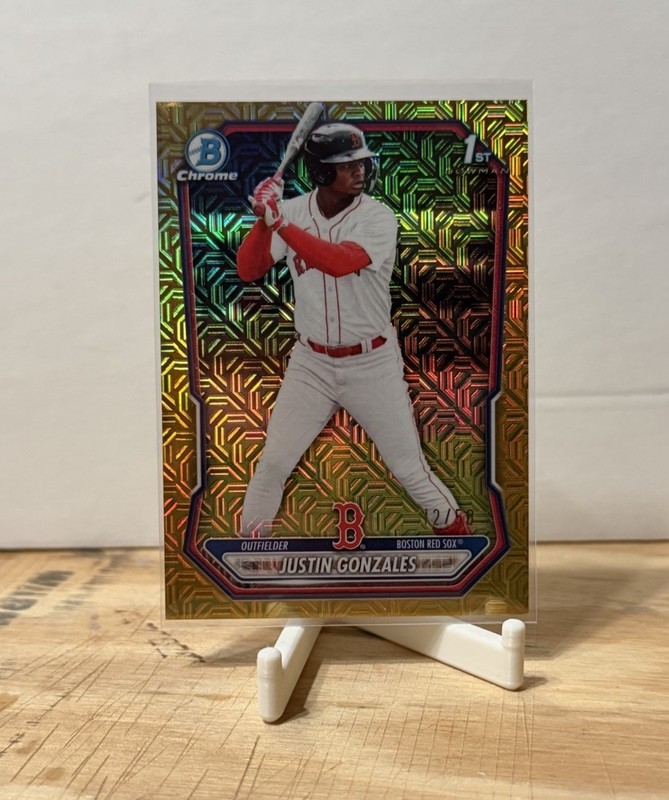 2026 Bowman Chrome Justin Gonzales 1st #BCP-141 Gold Mojo /50 Boston Red Sox