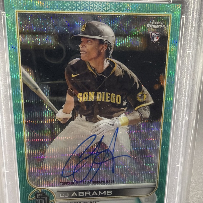 Topps Chrome 2022 C.J. Abrams Aqua Wave Rookie Auto #RA-CA /199 PSA 10/10 gallery