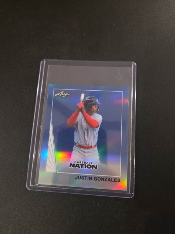 2026 Leaf Baseball Nation Justin Gonzales #/49 Red Sox Mini Blue