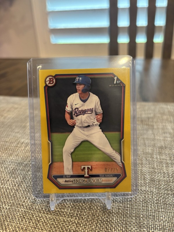2026 Bowman Seong-Jun Kim BP-45 Yellow Border /75 1st Texas Rangers