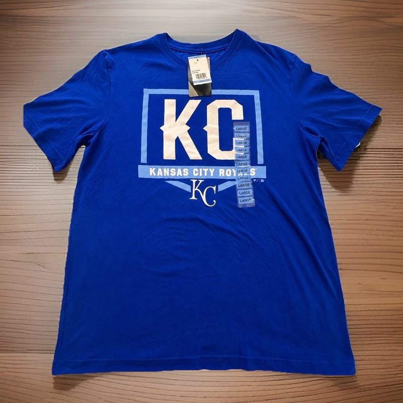 Kansas City Royals Shirt Mens Large Blue Short Sleeve Crew Embroidered MLB (154)