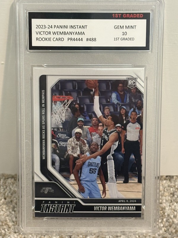 Victor Wembanyama 2023-24 Panini Instant 1st Graded 10 NBA Rookie Card RC #488