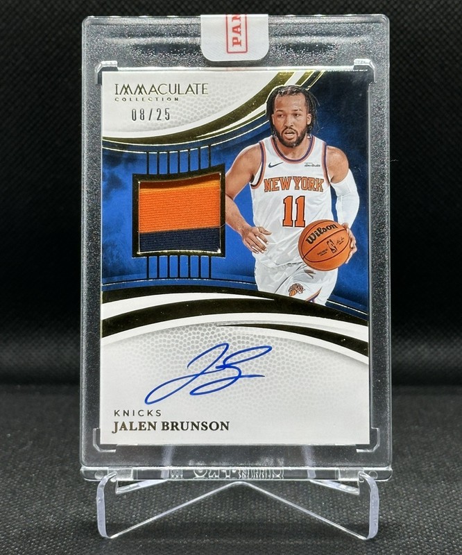 2024-25 Panini Immaculate Jalen Brunson Game Used Patch Auto /25 – NY Knicks