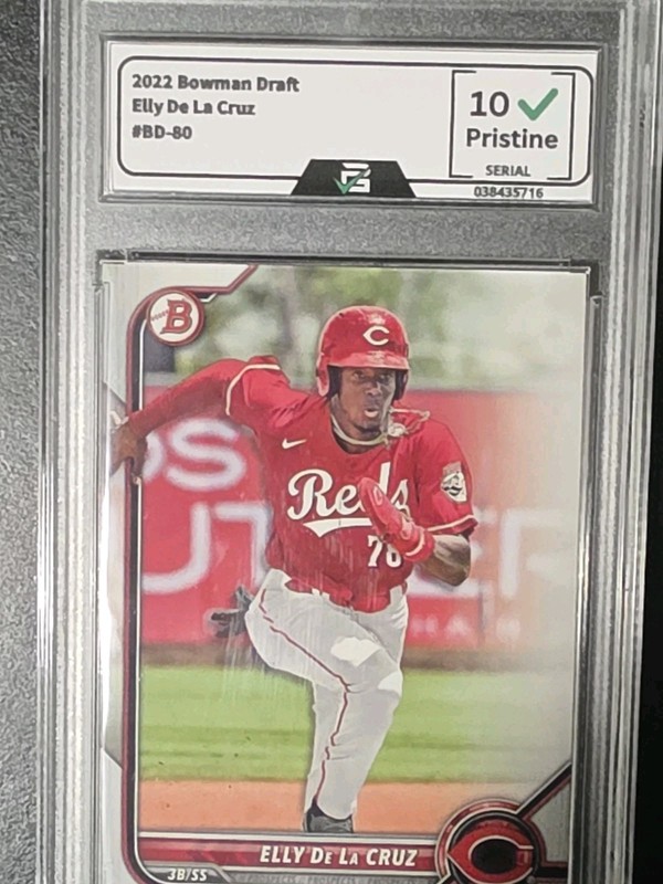 2022 Bowman Draft – Elly De La Cruz #BDC-80 (RC) REDS Prime Graders 10 Pristine!