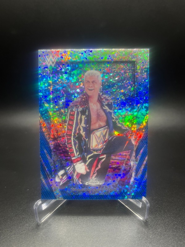 2026 WWE Topps Chrome, Cody Rhodes, Blue Mini Diamond Refractor #/150