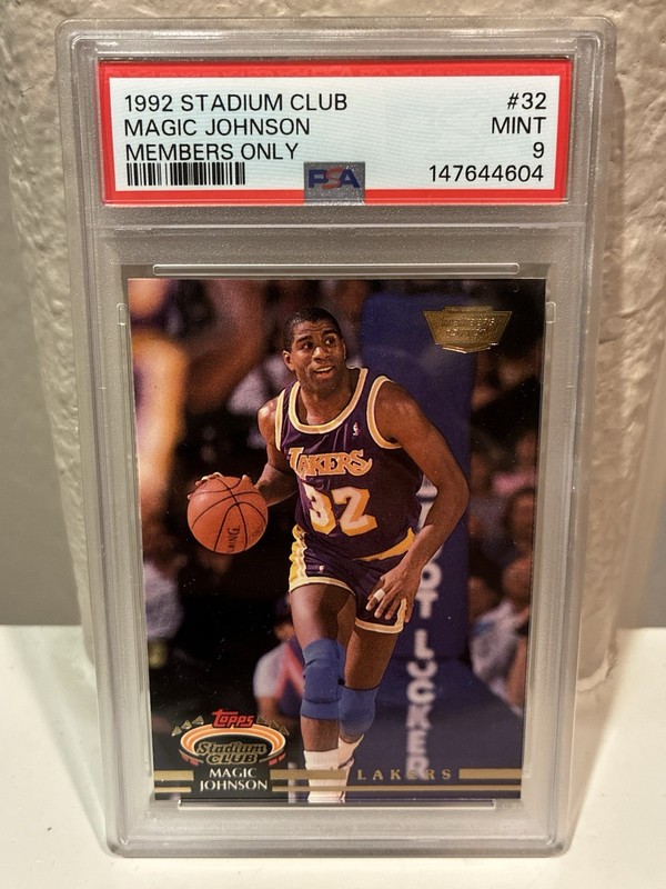 1992 Stadium Club Members Only #32 Magic Johnson – PSA 9