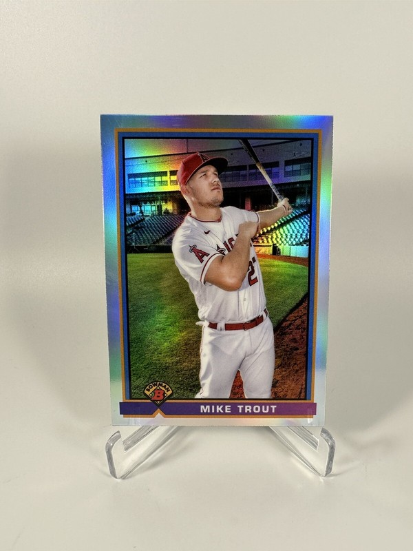 2021 BOWMAN CHROME MIKE TROUT 1991 RETRO REFRACTOR #91B-MT LOS ANGELES ANGELS