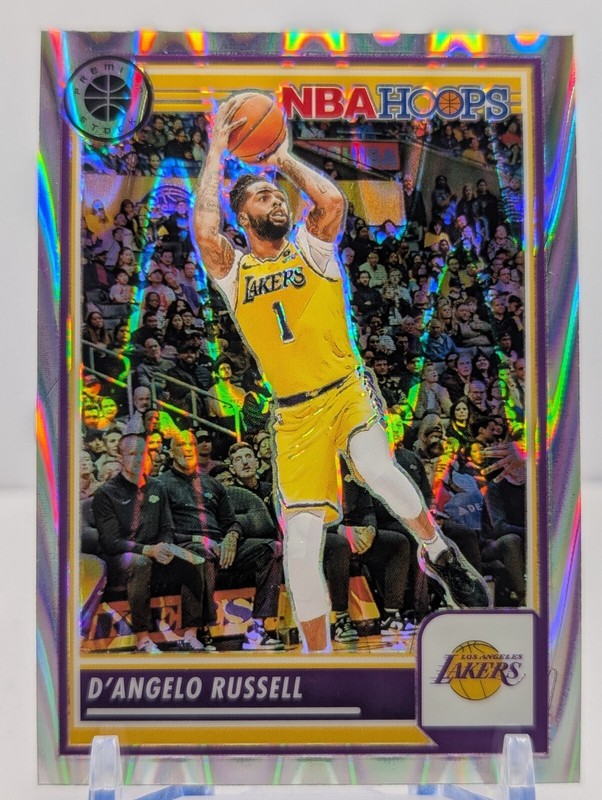 2023-24 Panini NBA Hoops Premium Stock – #12 D’Angelo Russell Seismic Prizms