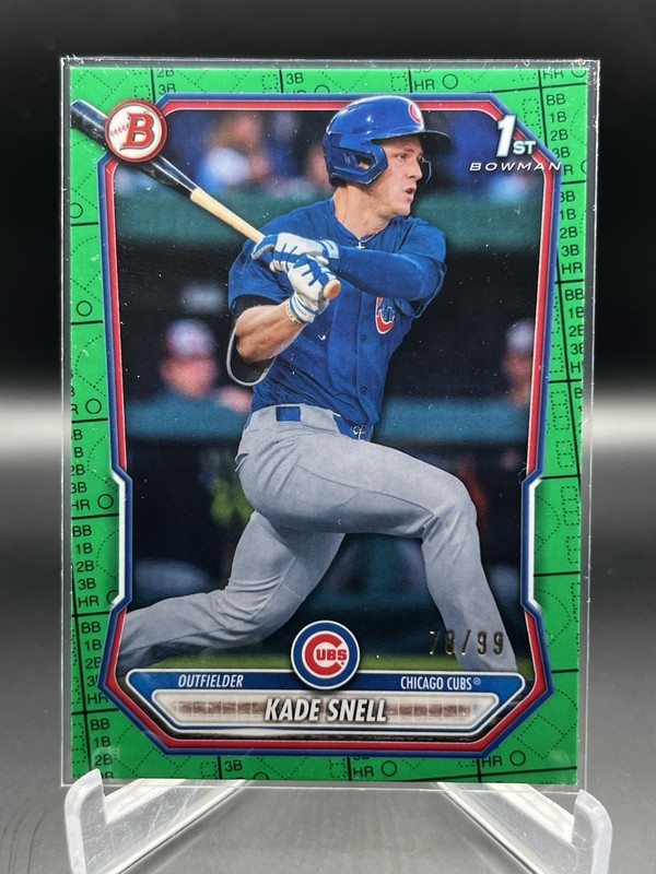 2026 1st Bowman Kade Snell #BP-105 Chicago Cubs Green Pattern /99